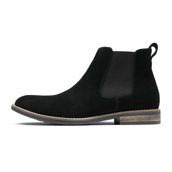 Men's Timeless Suede Leather Chelsea Boots - BLACK - 2